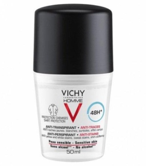 Vichy Deodorant Bille Anti-Traces Roll On For Men 48hr 50 ml